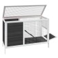vidaXL Κλουβί Κουνελιών Γκρι 103 x 44 x 69,5 εκ. Μασίφ Ξύλο Πεύκου