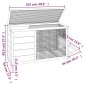 vidaXL Κλουβί Κουνελιών Γκρι 103 x 44 x 69,5 εκ. Μασίφ Ξύλο Πεύκου