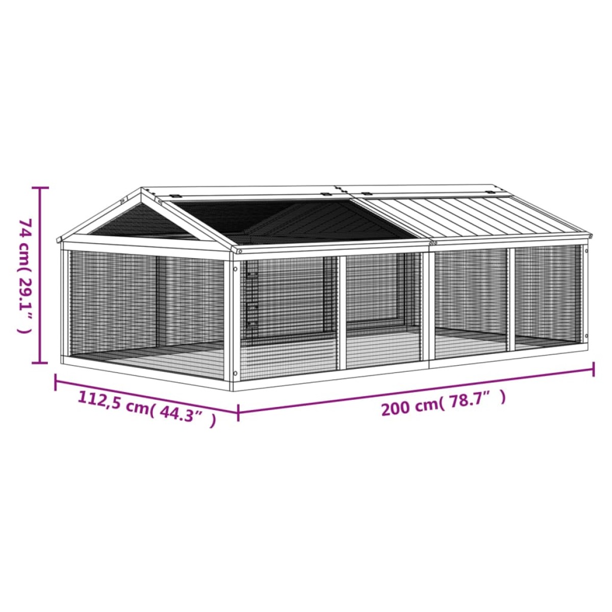 vidaXL Κουτί Περίφραξης Καφέ 200x112,5x74 εκ. από Μασίφ Ξύλο Πεύκου