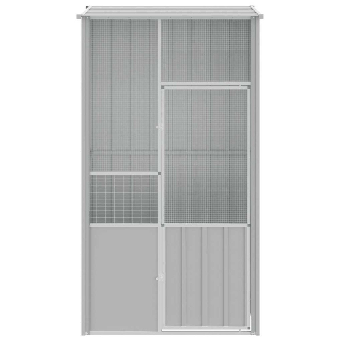 vidaXL Κλουβί Πουλιών Γκρι 115x78x200 εκ. από Γαλβανισμένο Χάλυβα