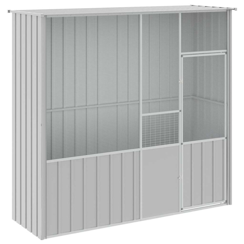 vidaXL Κλουβί Πουλιών Γκρι 215 x 78 x 200 εκ. από Γαλβανισμένο Χάλυβα