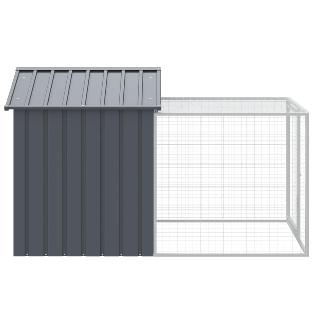 vidaXL Κλουβί για Κότες με Αυλή Ανθρακί 117x201x123 εκ Γαλβαν. Χάλυβας