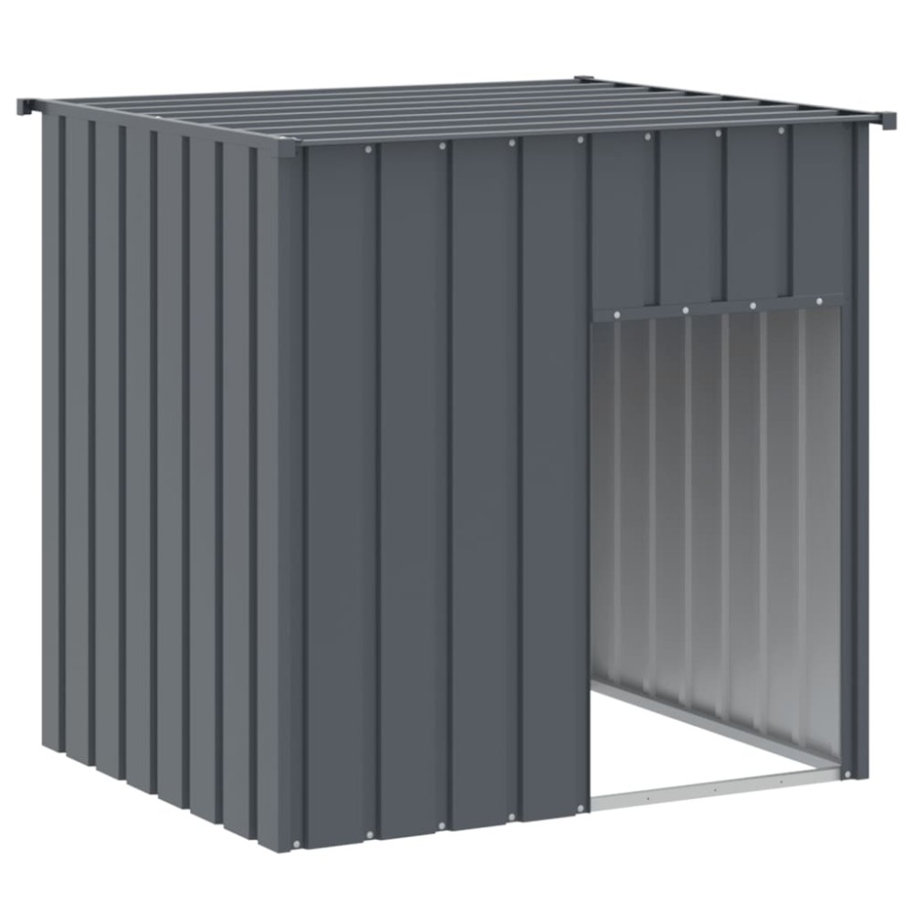 vidaXL Σπιτάκι Σκύλου με Στέγη Ανθρακί 110x103x109 εκ. από Γαλβανισμένο Ατσάλι