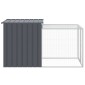 vidaXL Κλουβί για Κότες με Αυλή Ανθρακί 110x201x110 εκ Γαλβαν. Χάλυβας