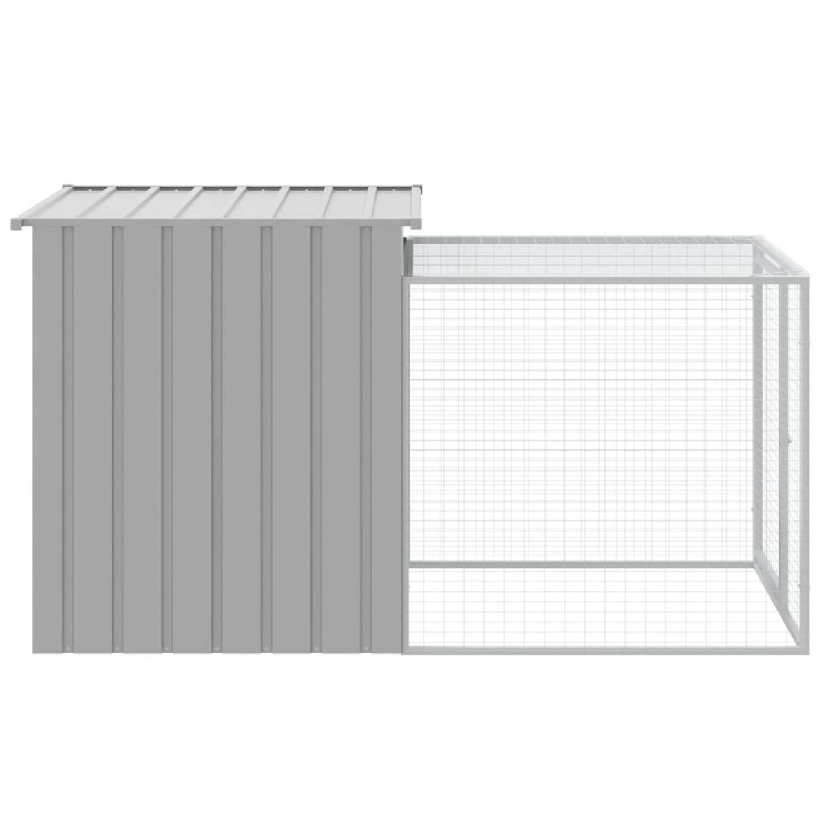 vidaXL Κλουβί για Κότες με Αυλή Αν. Γκρι 110x201x110εκ Γαλβαν. Χάλυβας