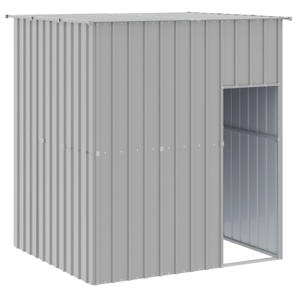 vidaXL Σπιτάκι Σκύλου με Οροφή Αν. Γκρι 165x153x181 εκ Γαλβαν. Χάλυβας