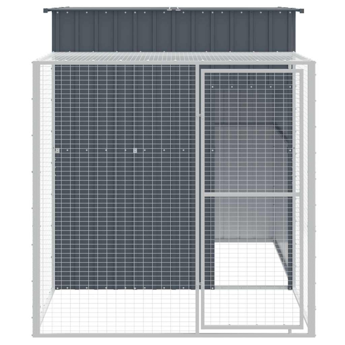 vidaXL Κλουβί για Κότες με Αυλή Ανθρακί 165x251x181 εκ Γαλβαν. Χάλυβας
