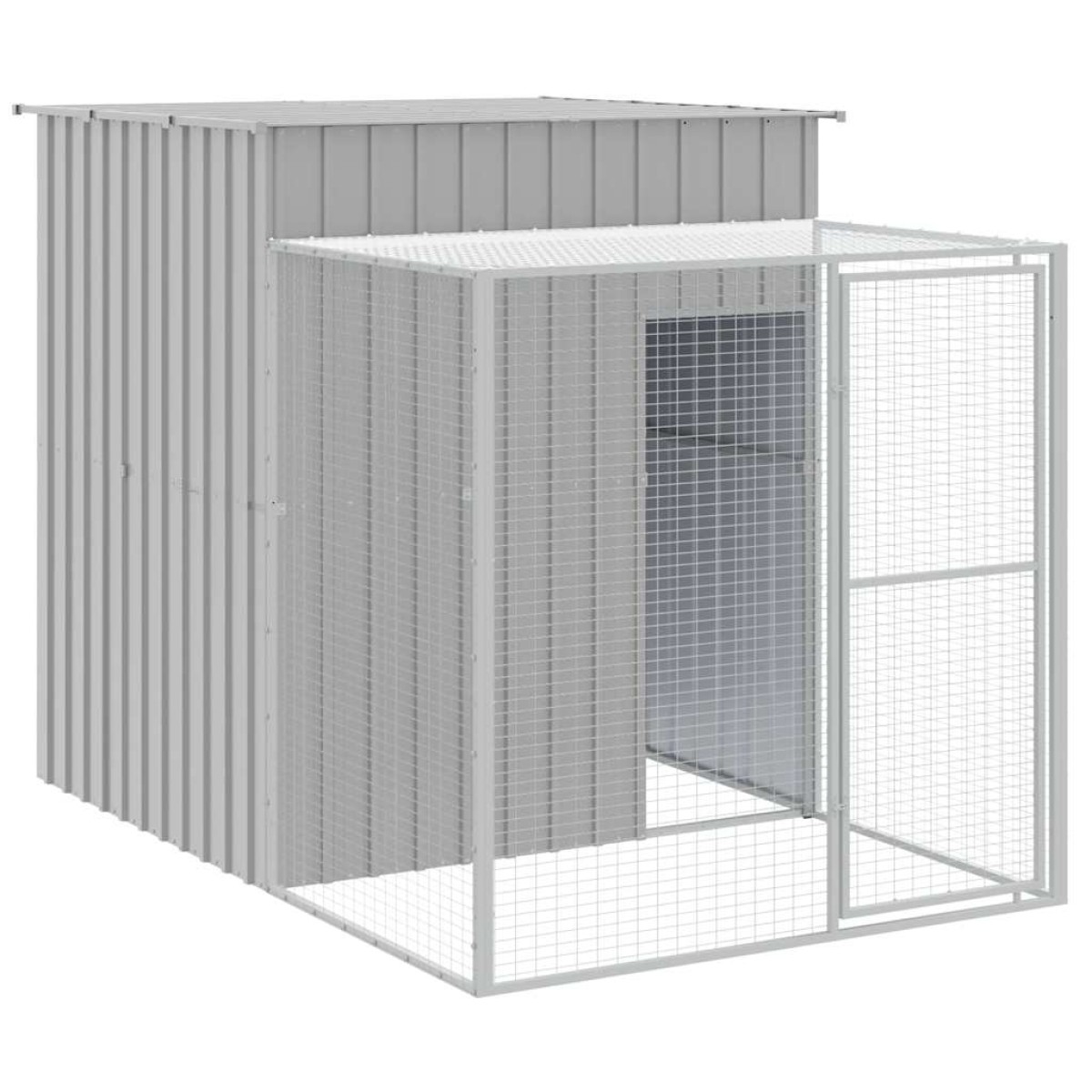 vidaXL Κλουβί για Κότες με Αυλή Αν. Γκρι 165x251x181εκ Γαλβαν. Χάλυβας