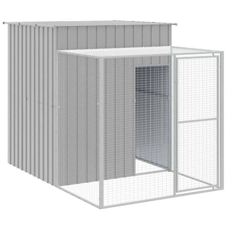vidaXL Κλουβί για Κότες με Αυλή Αν. Γκρι 165x251x181εκ Γαλβαν. Χάλυβας