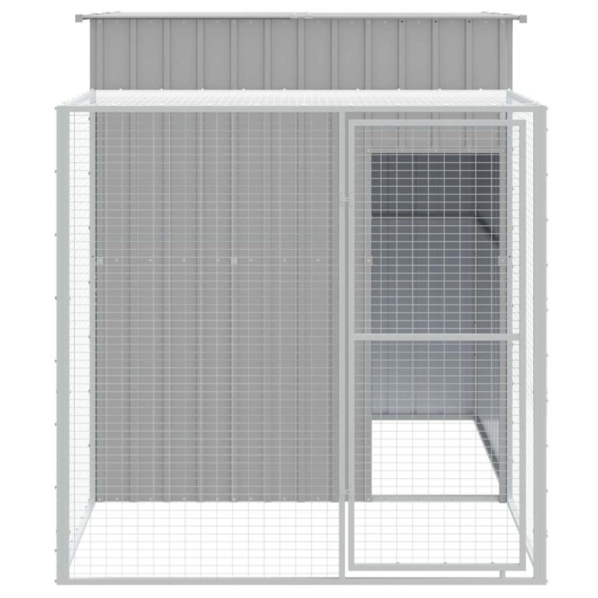 vidaXL Κλουβί για Κότες με Αυλή Αν. Γκρι 165x251x181εκ Γαλβαν. Χάλυβας