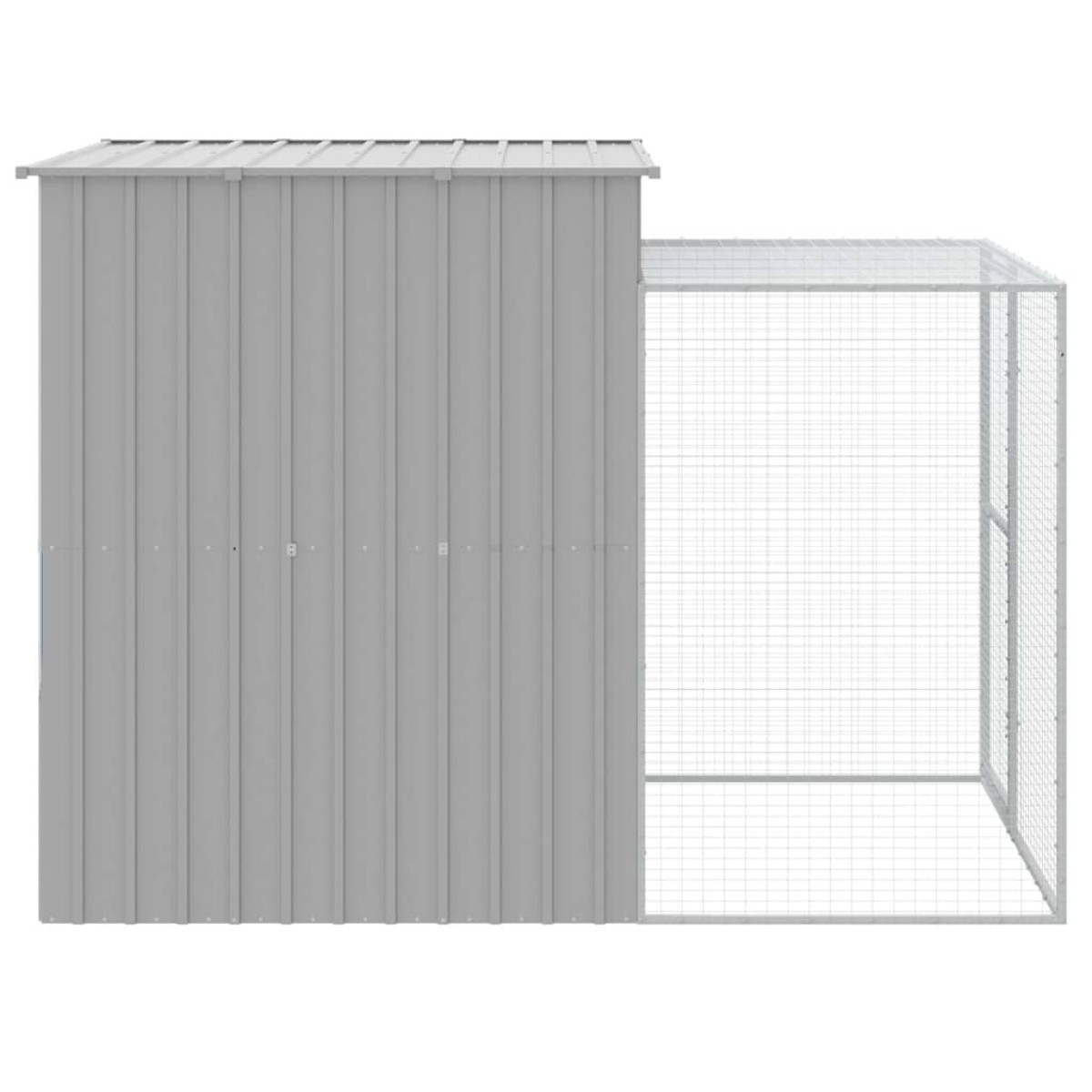 vidaXL Κλουβί για Κότες με Αυλή Αν. Γκρι 165x251x181εκ Γαλβαν. Χάλυβας