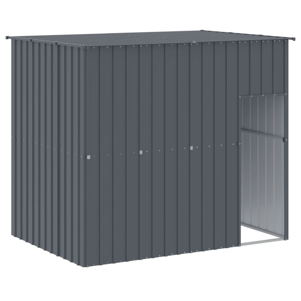 vidaXL Σπιτάκι Σκύλου με Οροφή Ανθρακί 214x153x181 εκ. Γαλβαν. Χάλυβας