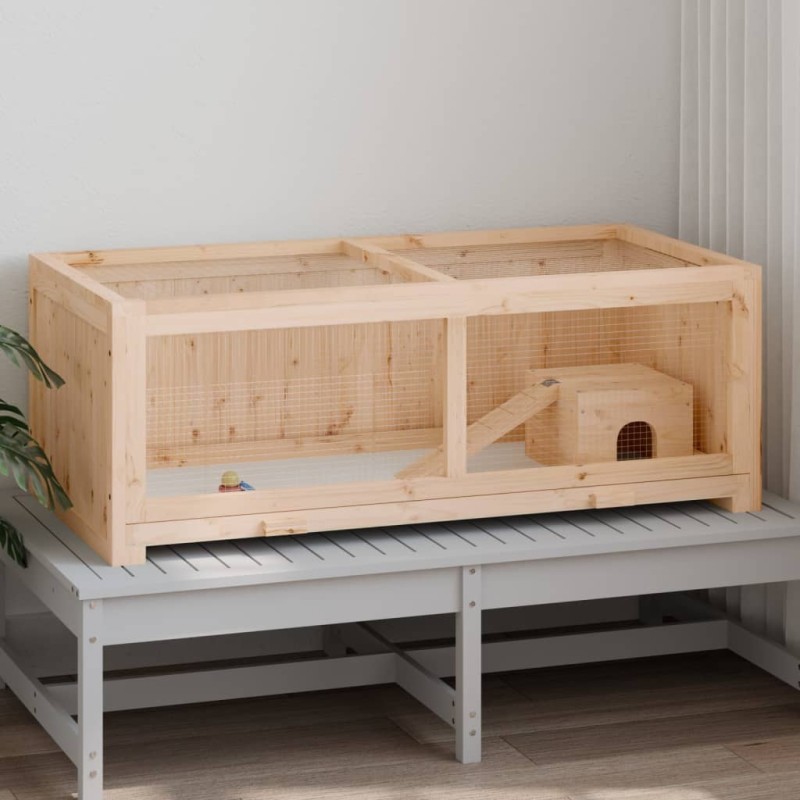vidaXL Κλουβί Χάμστερ 104 x 52 x 38 εκ. από Μασίφ Ξύλο Ελάτης
