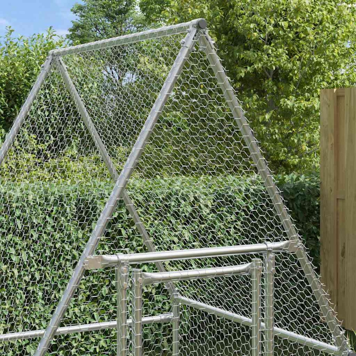 vidaXL Κοτέτσι - Κλουβί Ασημί 100x100x190 εκ. από Γαλβανισμένο Χάλυβα
