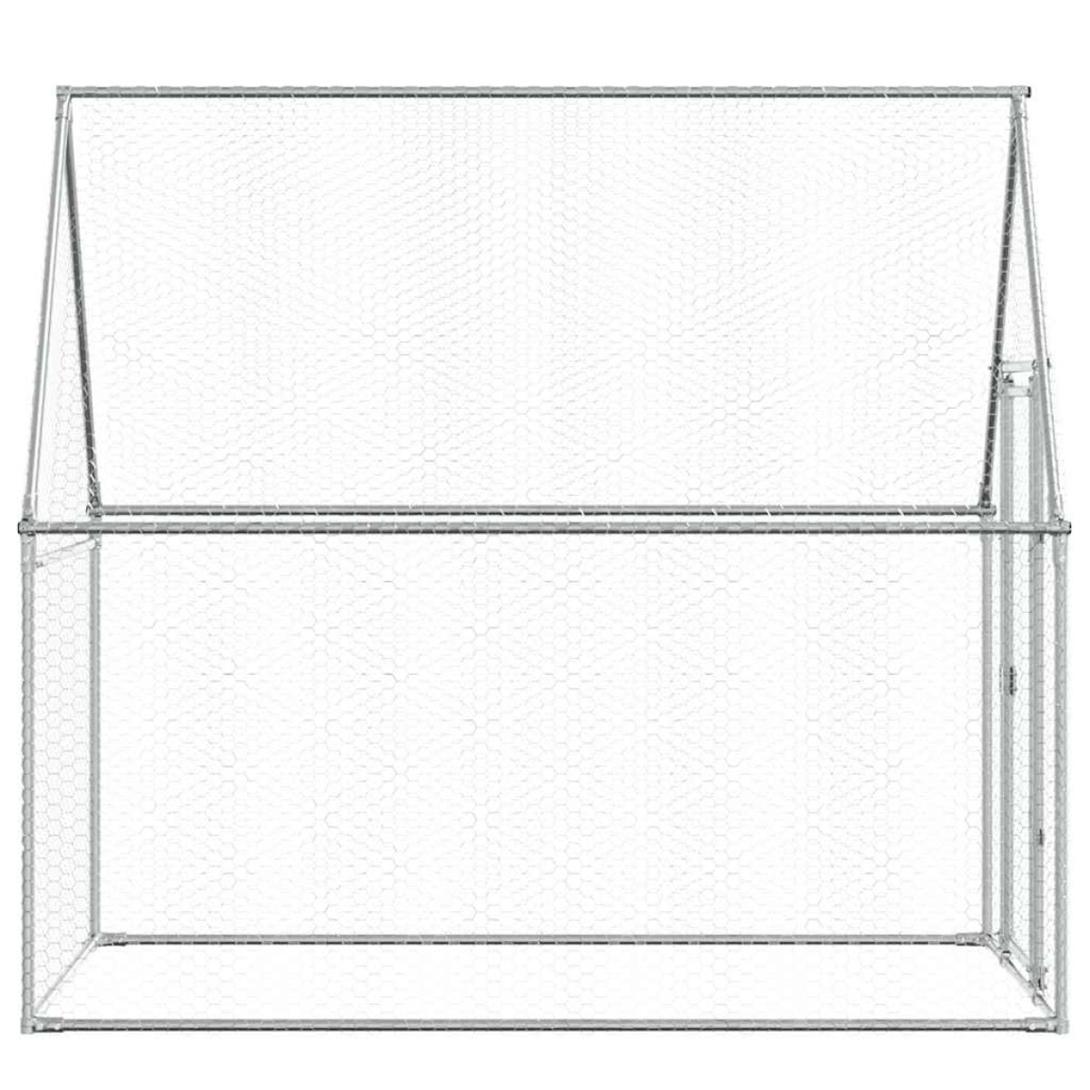 vidaXL Κοτέτσι - Κλουβί Ασημί 200x100x190 εκ. από Γαλβανισμένο Χάλυβα