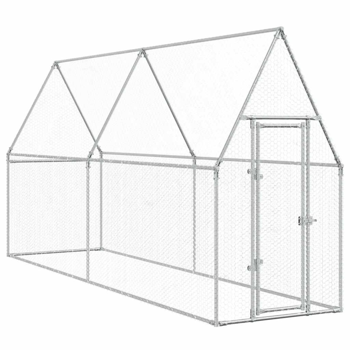 vidaXL Κοτέτσι - Κλουβί Ασημί 400x100x190 εκ. από Γαλβανισμένο Χάλυβα