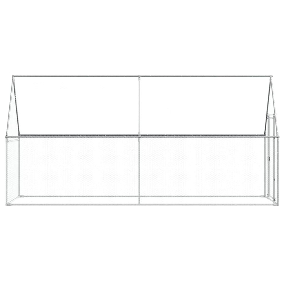 vidaXL Κοτέτσι - Κλουβί Ασημί 400x100x190 εκ. από Γαλβανισμένο Χάλυβα