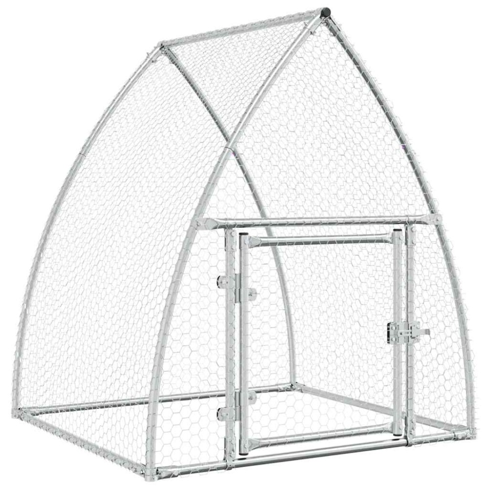 vidaXL Κοτέτσι - Κλουβί Ασημί 100x105x120 εκ. από Γαλβανισμένο Χάλυβα