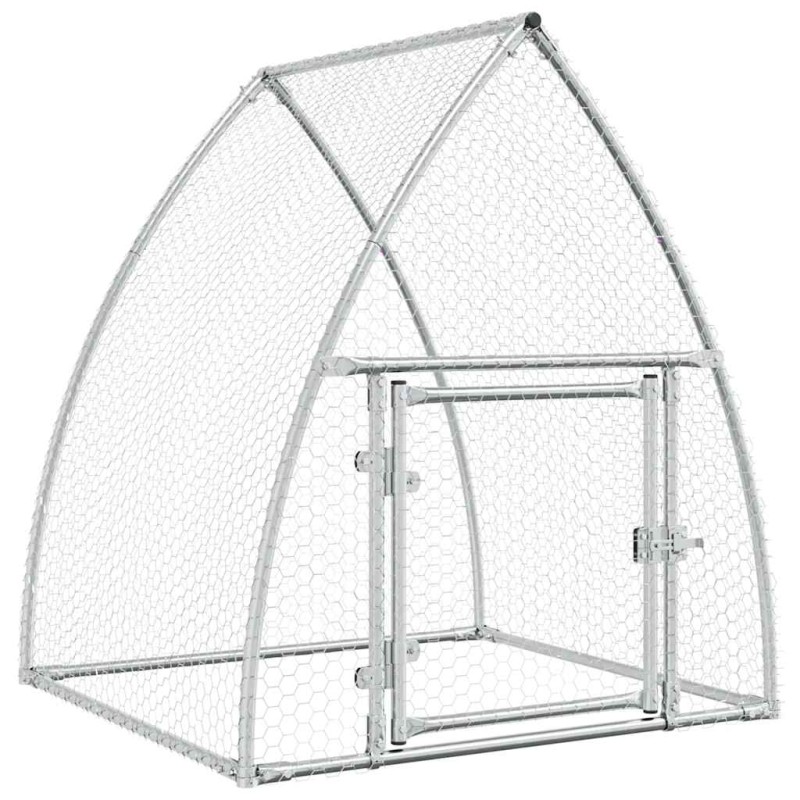 vidaXL Κοτέτσι - Κλουβί Ασημί 100x105x120 εκ. από Γαλβανισμένο Χάλυβα