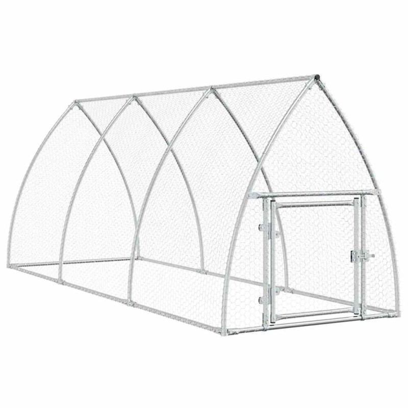 vidaXL Κοτέτσι - Κλουβί Ασημί 300x105x120 εκ. από Γαλβανισμένο Χάλυβα