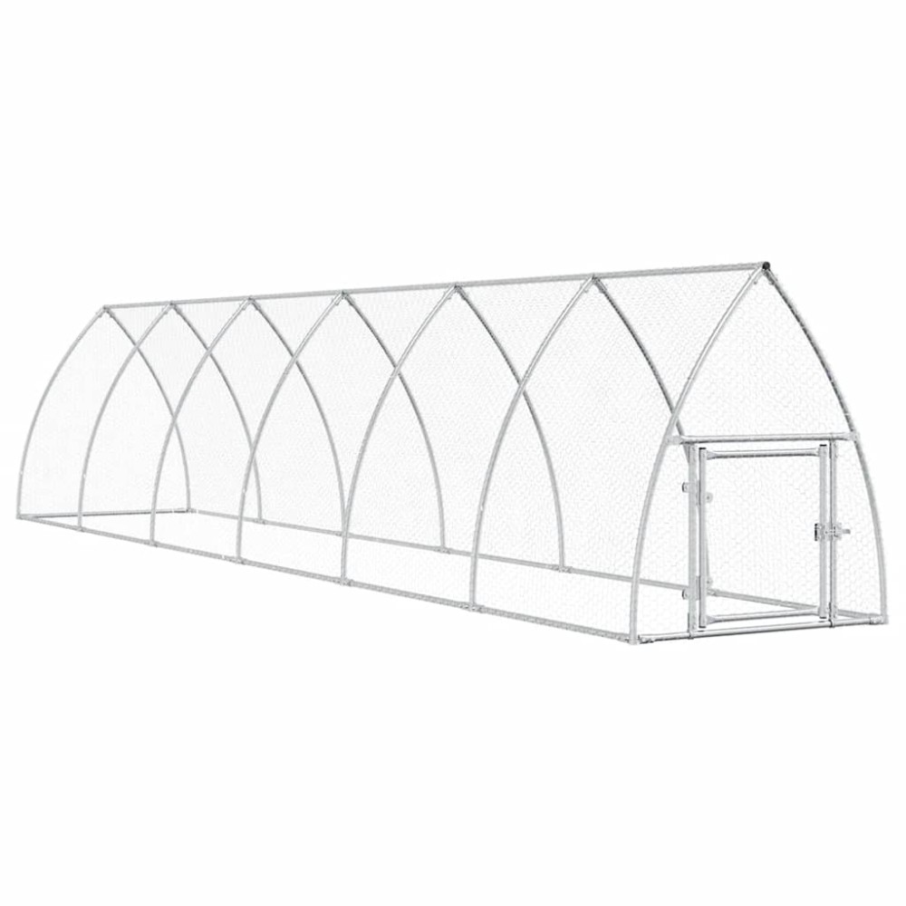 vidaXL Κοτέτσι - Κλουβί Ασημί 600x105x120 εκ. από Γαλβανισμένο Χάλυβα