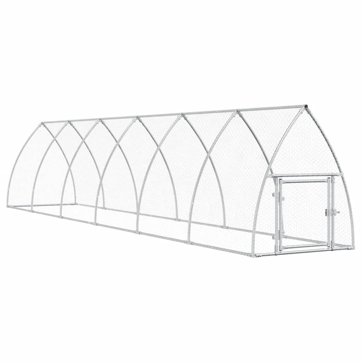 vidaXL Κοτέτσι - Κλουβί Ασημί 600x105x120 εκ. από Γαλβανισμένο Χάλυβα