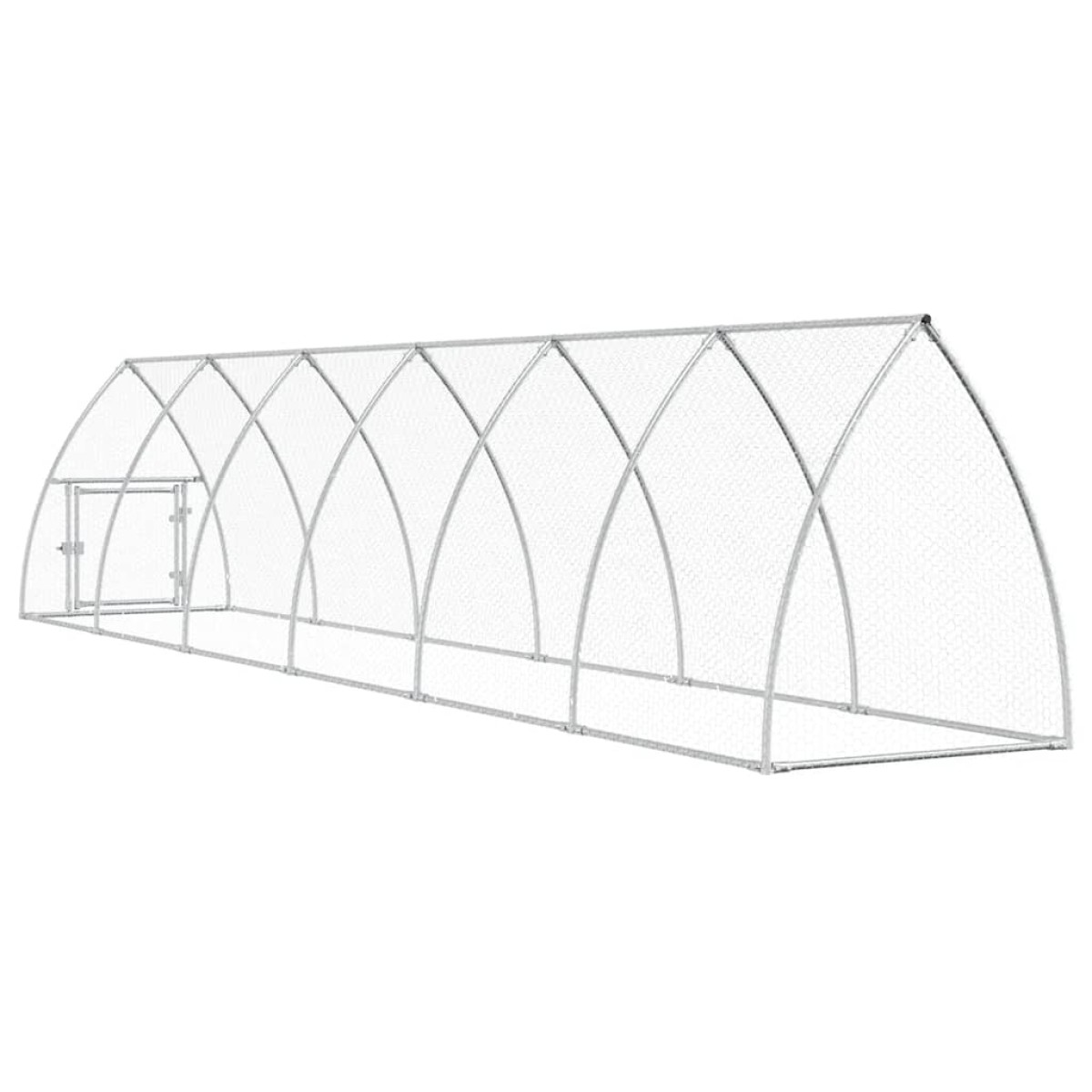 vidaXL Κοτέτσι - Κλουβί Ασημί 600x105x120 εκ. από Γαλβανισμένο Χάλυβα
