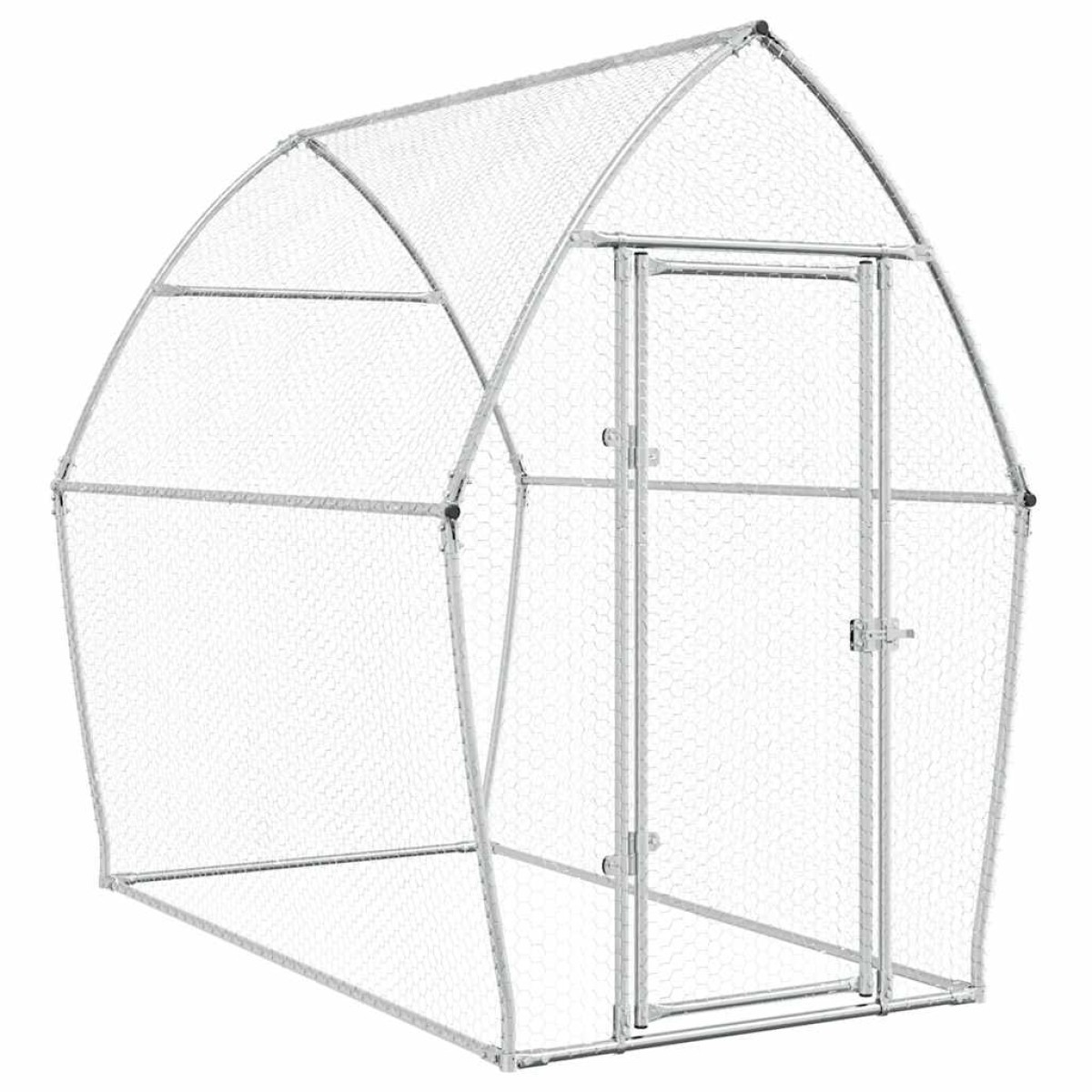 vidaXL Κοτέτσι - Κλουβί Ασημί 200x105x182 εκ. από Γαλβανισμένο Χάλυβα