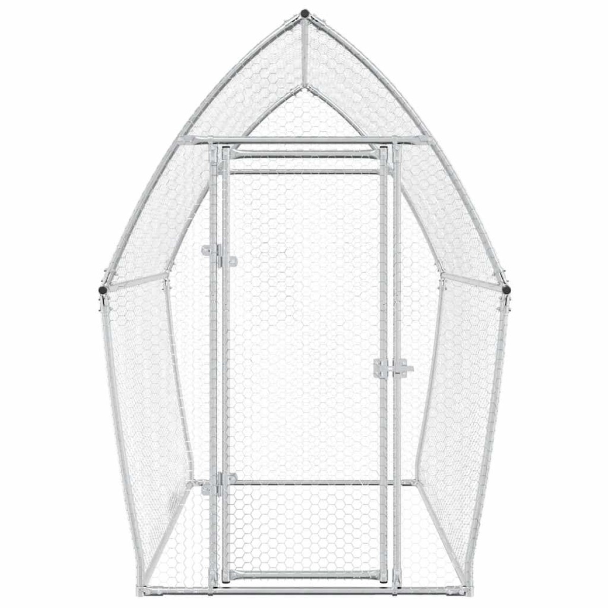 vidaXL Κοτέτσι - Κλουβί Ασημί 200x105x182 εκ. από Γαλβανισμένο Χάλυβα