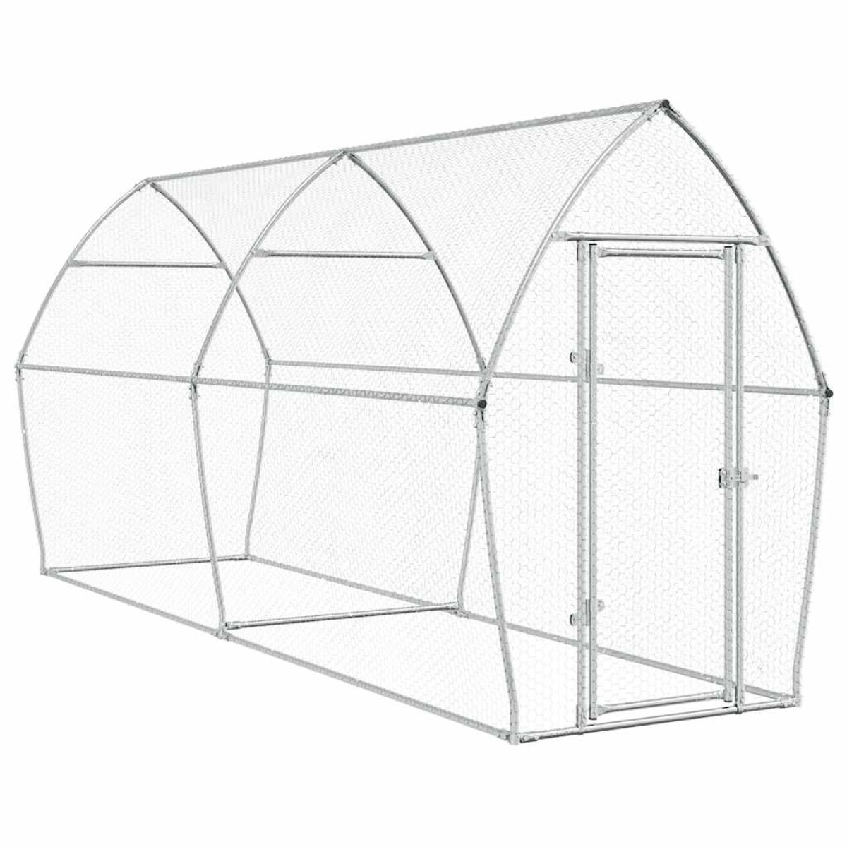 vidaXL Κοτέτσι - Κλουβί Ασημί 400x105x182 εκ. από Γαλβανισμένο Χάλυβα
