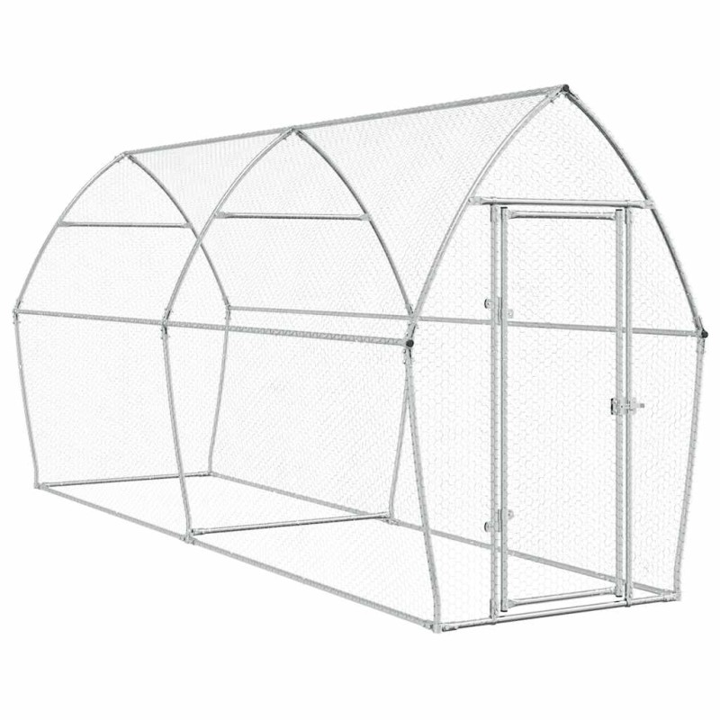 vidaXL Κοτέτσι - Κλουβί Ασημί 400x105x182 εκ. από Γαλβανισμένο Χάλυβα