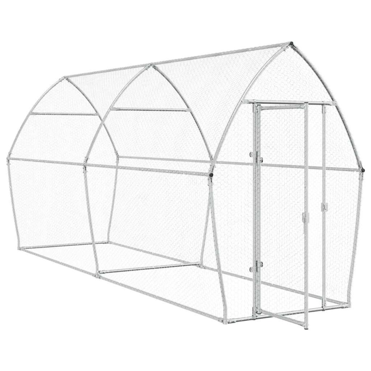 vidaXL Κοτέτσι - Κλουβί Ασημί 400x105x182 εκ. από Γαλβανισμένο Χάλυβα