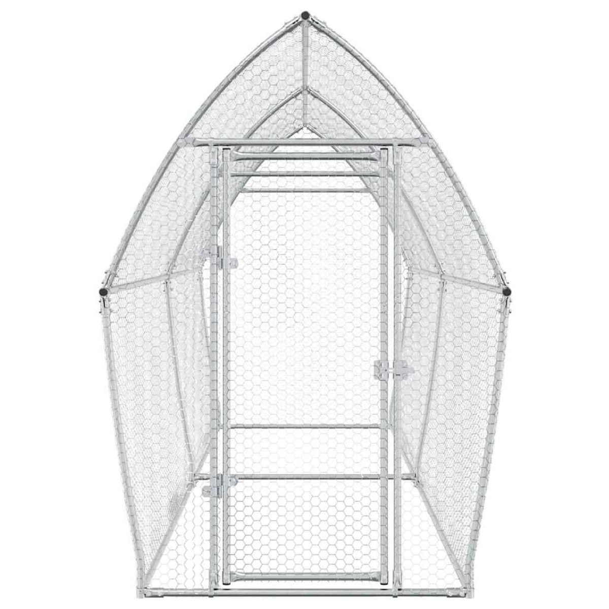 vidaXL Κοτέτσι - Κλουβί Ασημί 400x105x182 εκ. από Γαλβανισμένο Χάλυβα