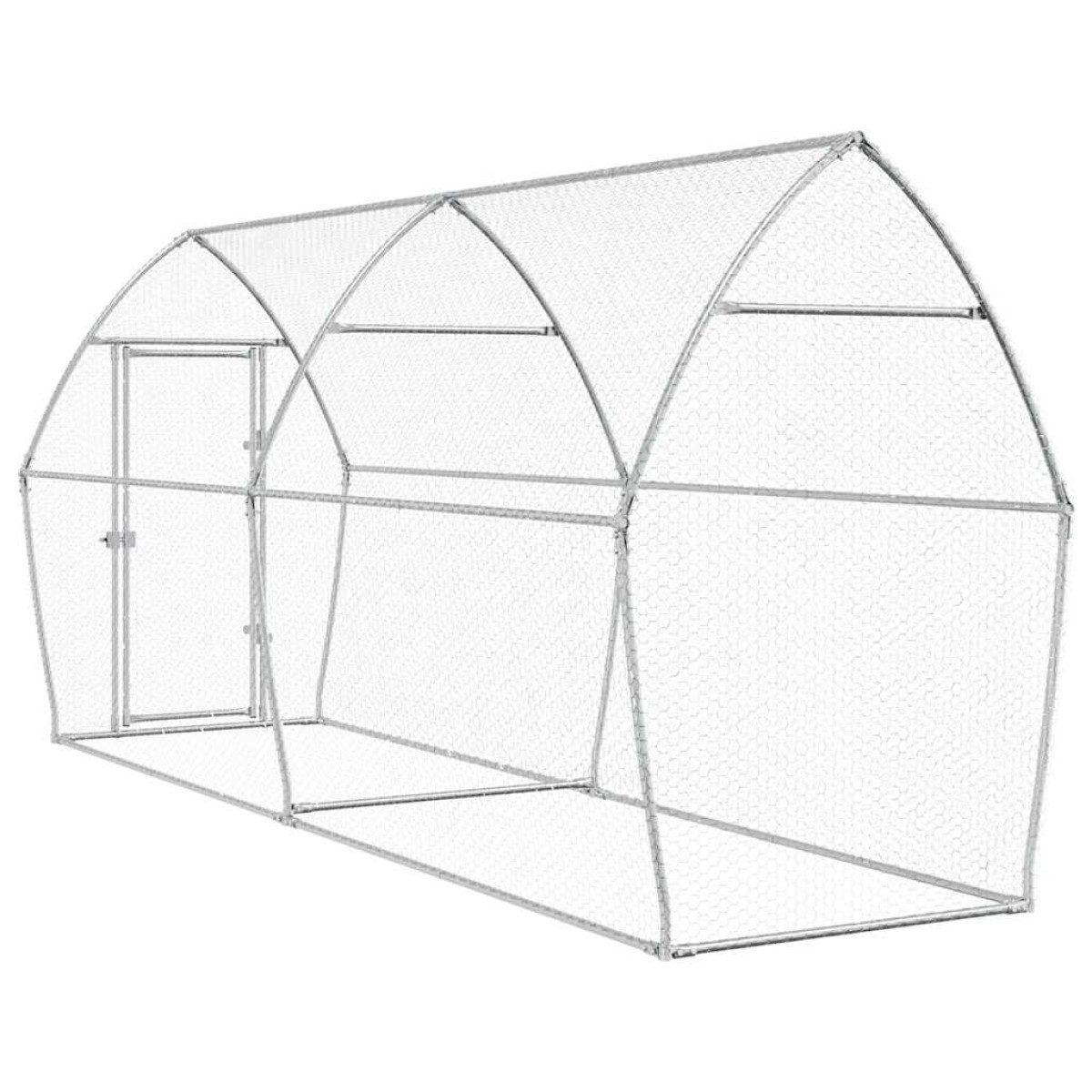 vidaXL Κοτέτσι - Κλουβί Ασημί 400x105x182 εκ. από Γαλβανισμένο Χάλυβα