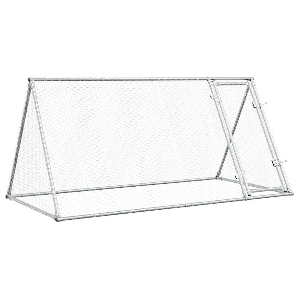 vidaXL Κοτέτσι - Κλουβί Ασημί 200x105x91 εκ. από Γαλβανισμένο Χάλυβα
