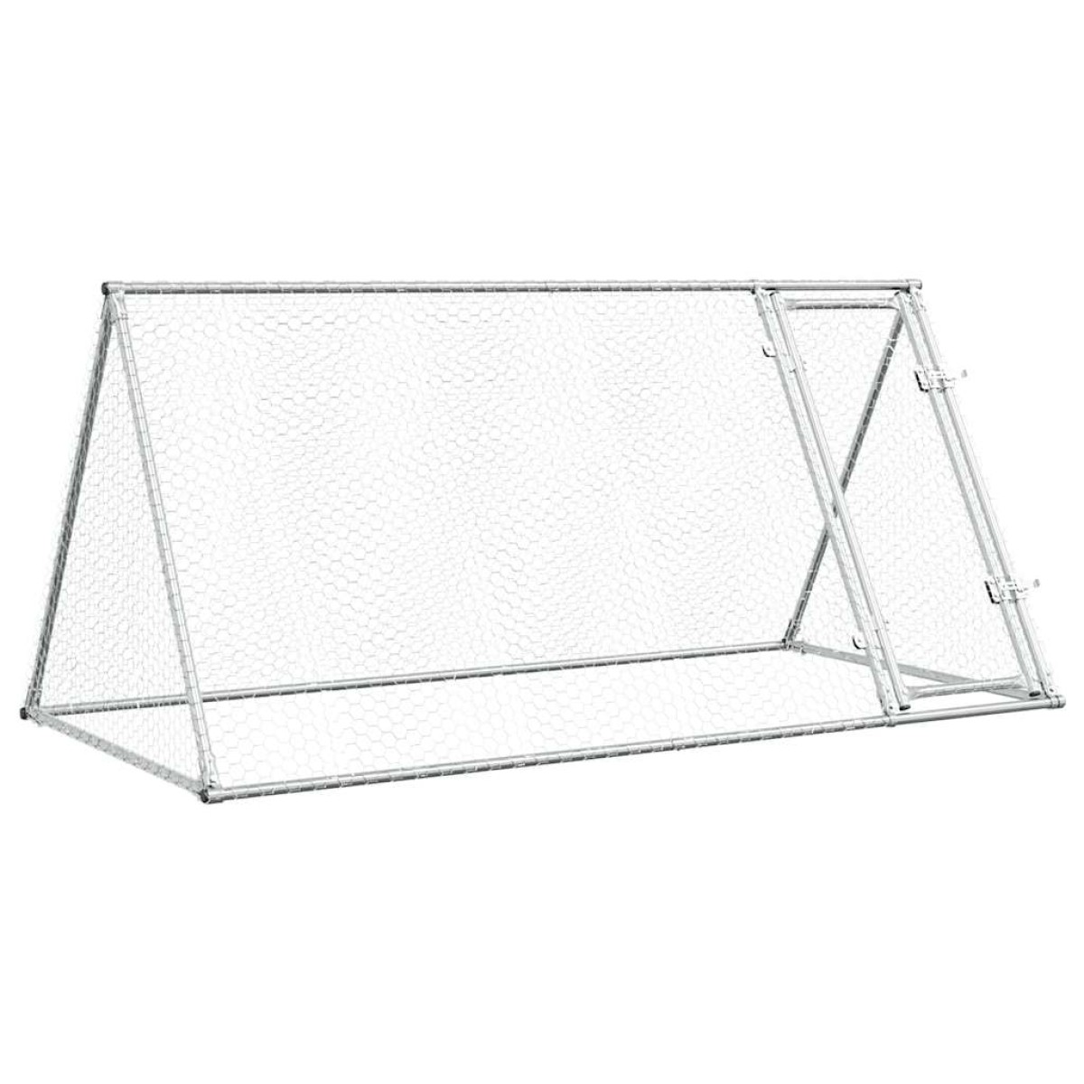 vidaXL Κοτέτσι - Κλουβί Ασημί 200x105x91 εκ. από Γαλβανισμένο Χάλυβα