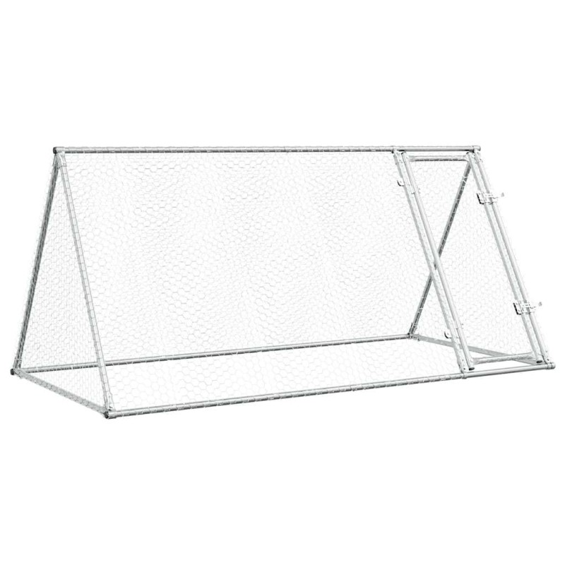 vidaXL Κοτέτσι - Κλουβί Ασημί 200x105x91 εκ. από Γαλβανισμένο Χάλυβα
