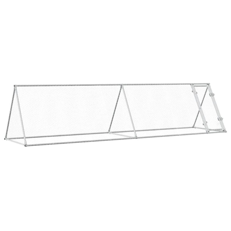 vidaXL Κοτέτσι - Κλουβί Ασημί 400x105x91 εκ. από Γαλβανισμένο Χάλυβα