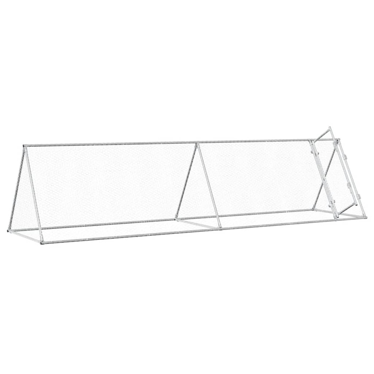 vidaXL Κοτέτσι - Κλουβί Ασημί 400x105x91 εκ. από Γαλβανισμένο Χάλυβα