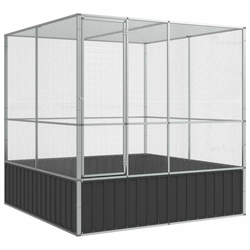vidaXL Κλουβί Ασημένιο 211x207x212 εκ. Ατσάλινο
