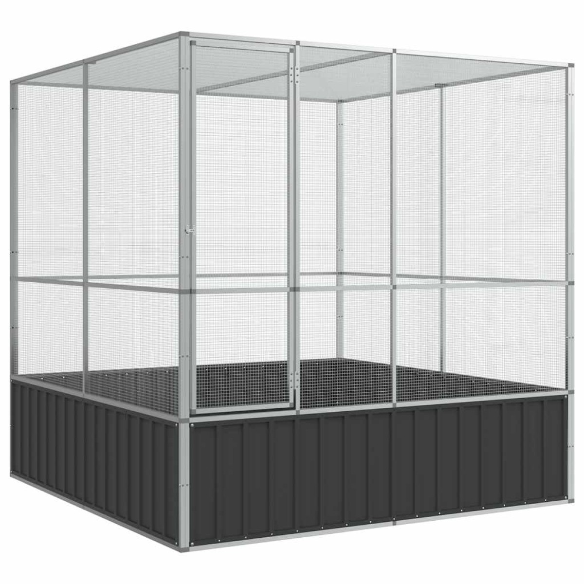 vidaXL Κλουβί Ασημένιο 211x207x212 εκ. Ατσάλινο