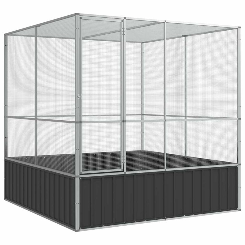 vidaXL Κλουβί Ασημένιο 211x207x212 εκ. Ατσάλινο
