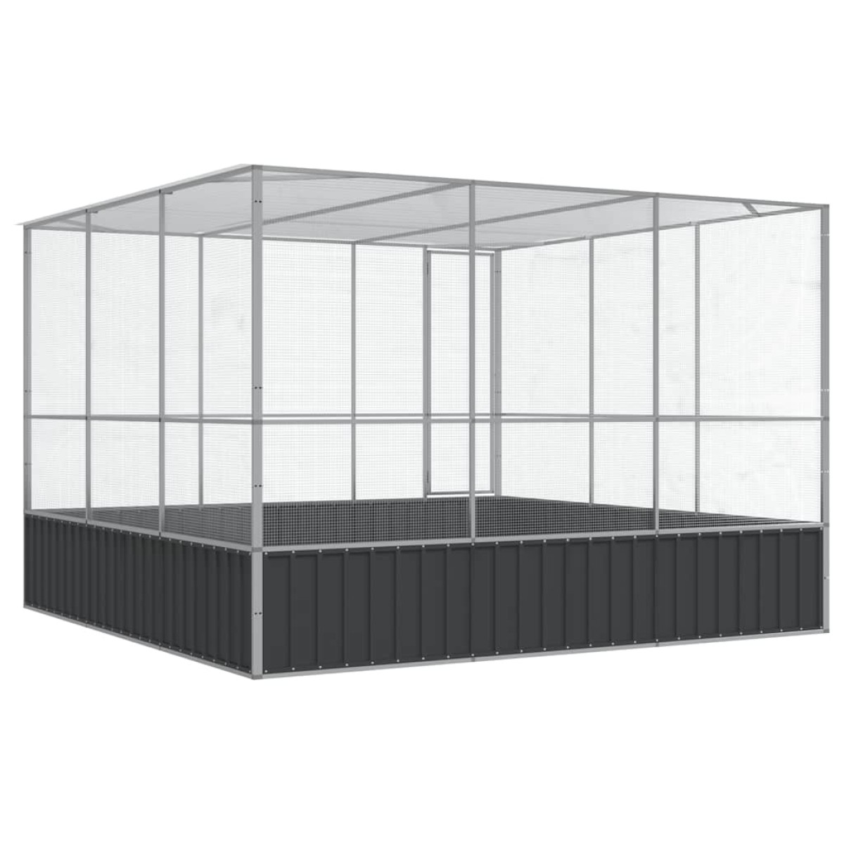 vidaXL Κλουβί Ασημένιο 311x307x212 εκ. Ατσάλινο