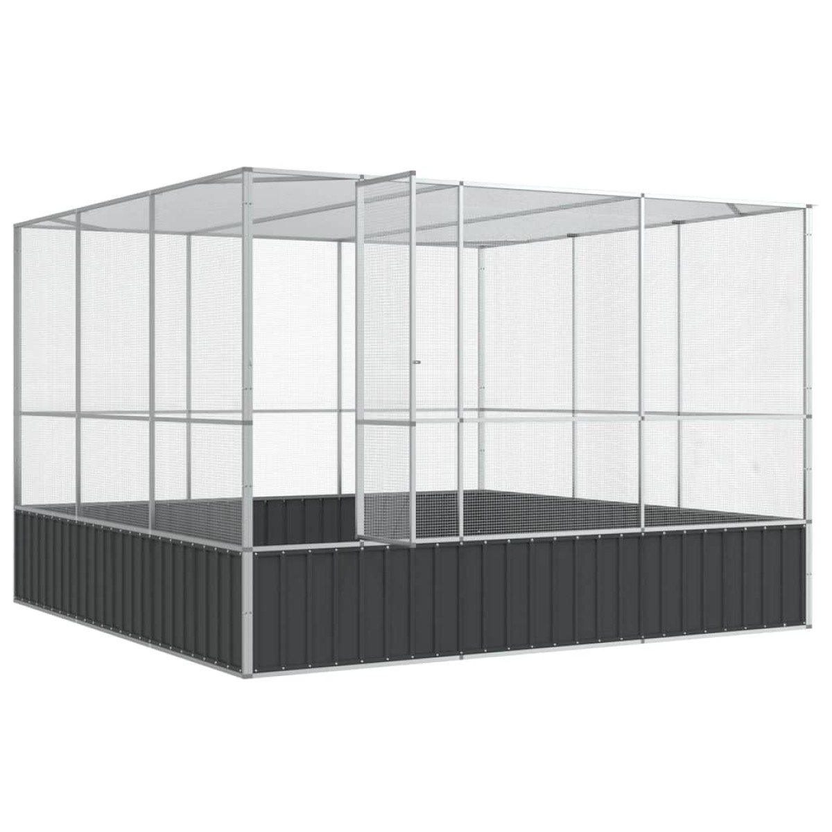 vidaXL Κλουβί Ασημένιο 311x307x212 εκ. Ατσάλινο
