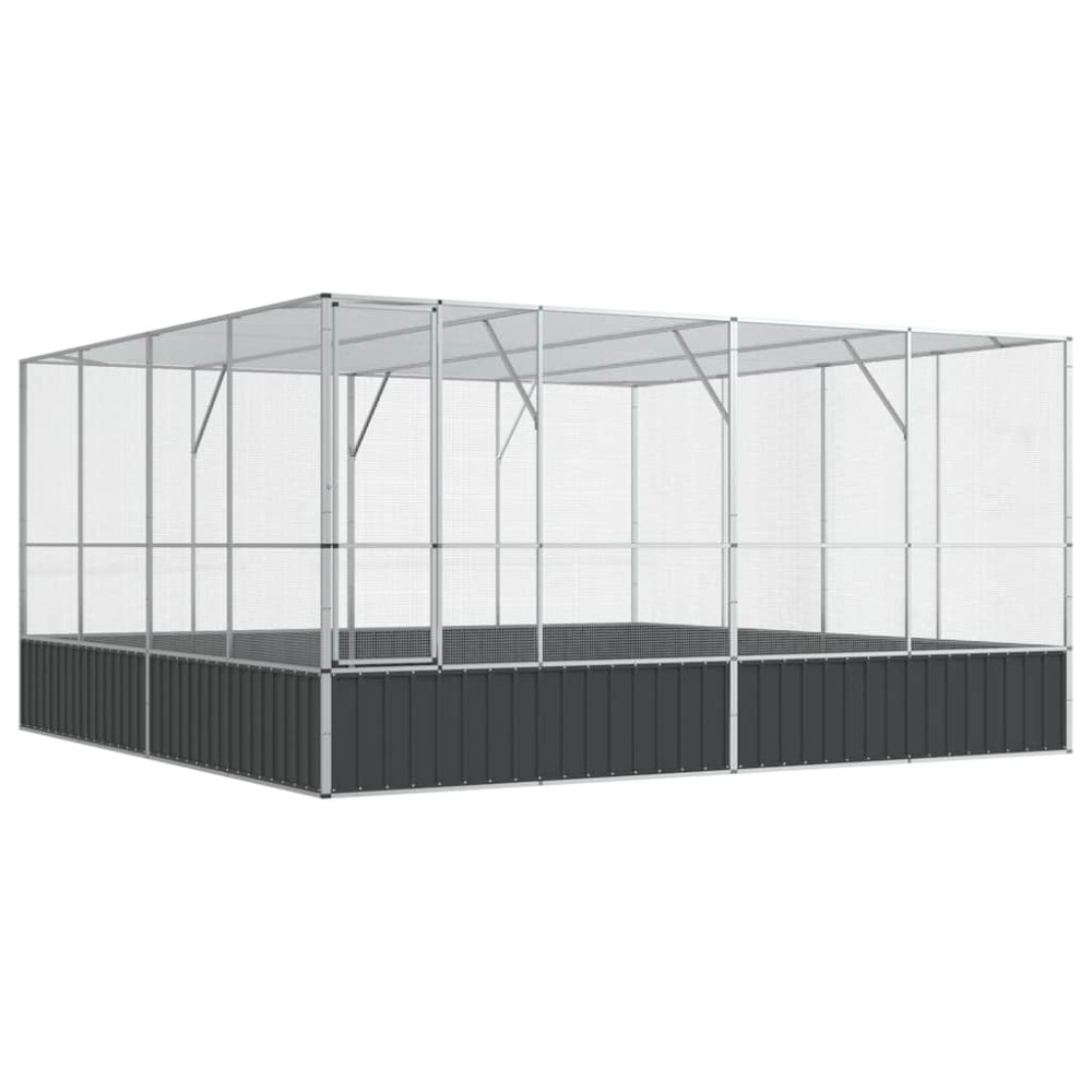 vidaXL Κλουβί Ασημένιο 418x414x212 εκ. Ατσάλινο