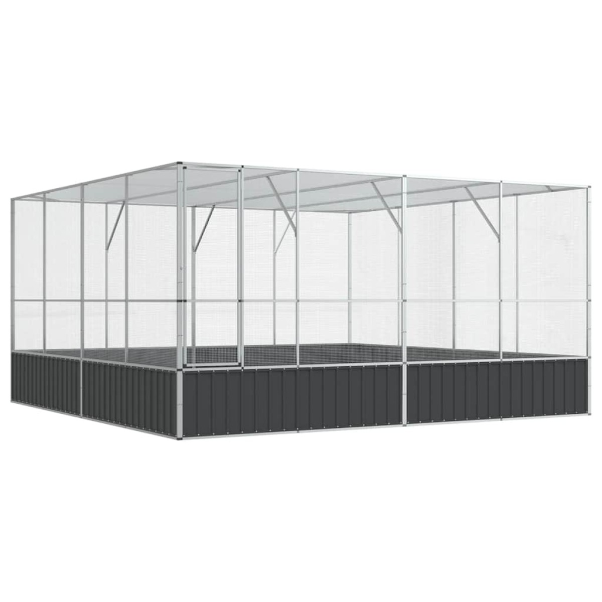 vidaXL Κλουβί Ασημένιο 418x414x212 εκ. Ατσάλινο