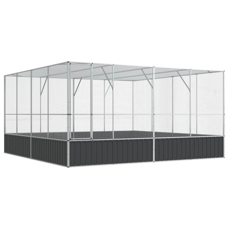 vidaXL Κλουβί Ασημένιο 418x414x212 εκ. Ατσάλινο