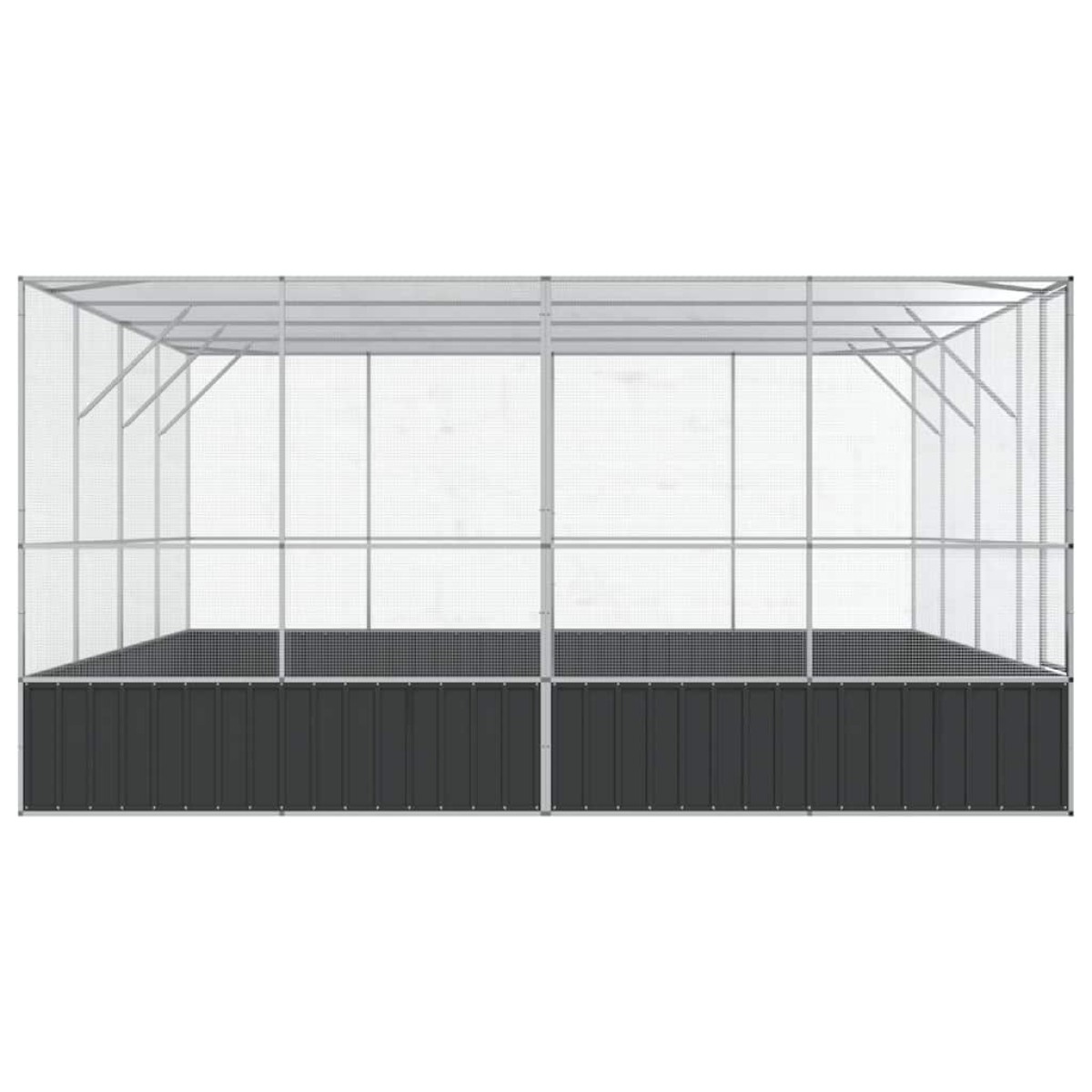vidaXL Κλουβί Ασημένιο 418x414x212 εκ. Ατσάλινο