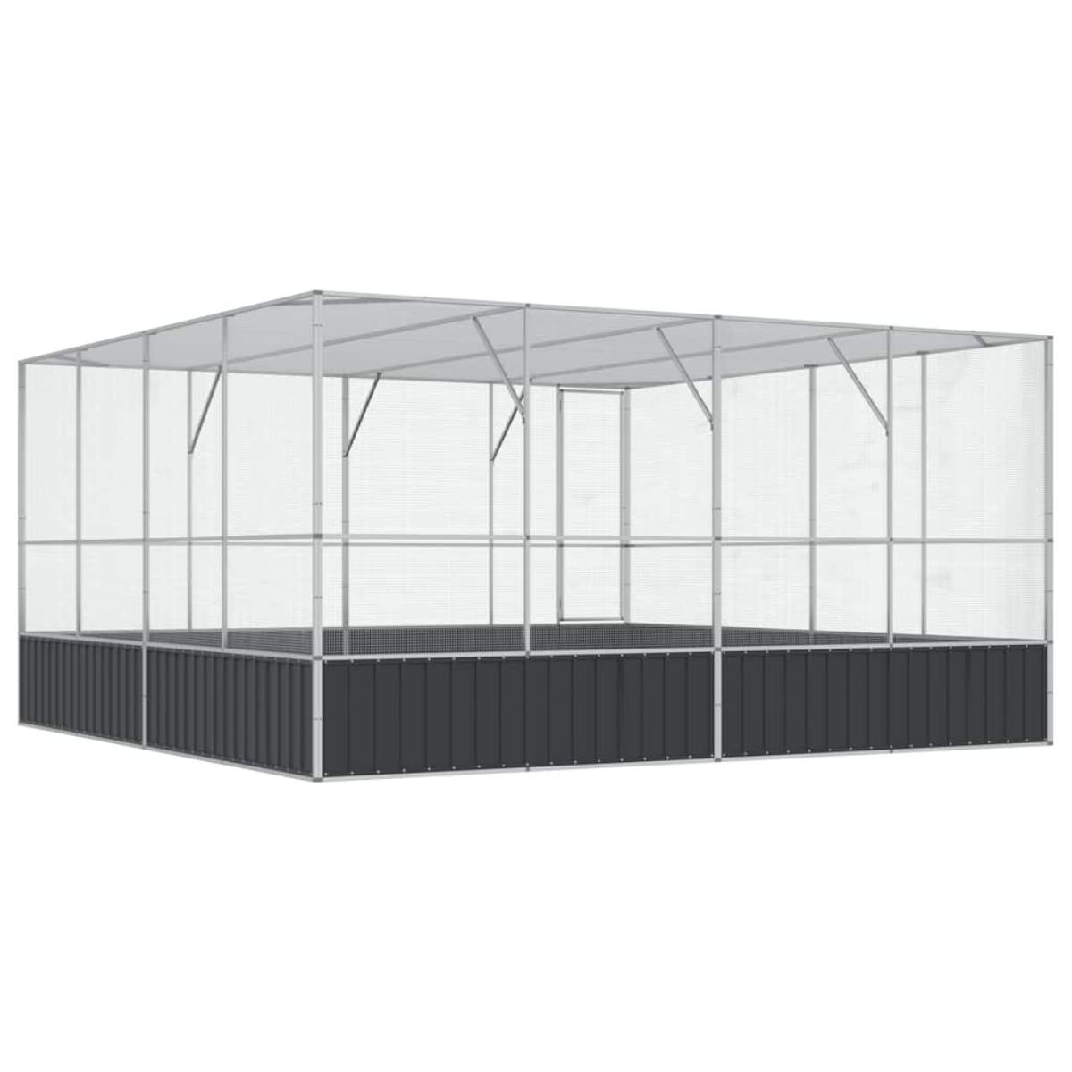 vidaXL Κλουβί Ασημένιο 418x414x212 εκ. Ατσάλινο