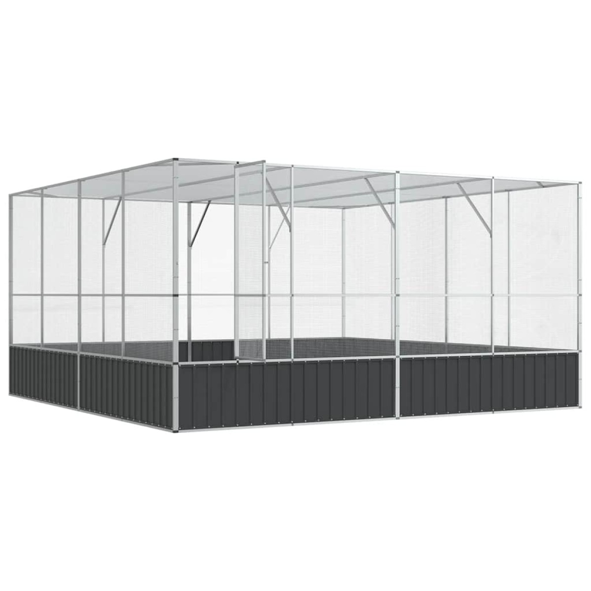 vidaXL Κλουβί Ασημένιο 418x414x212 εκ. Ατσάλινο